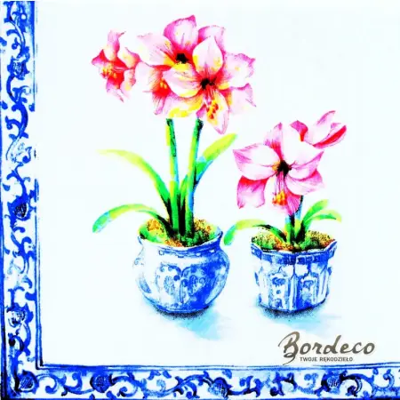 Serwetka do decoupage amarylis w doniczkach 33x33 IHR Unikat